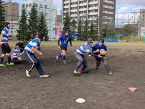 札幌南高校合同練習（小樽潮陵高校ラグビー部）