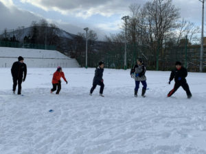 年内最後の練習（小樽潮陵高校ラグビー部）